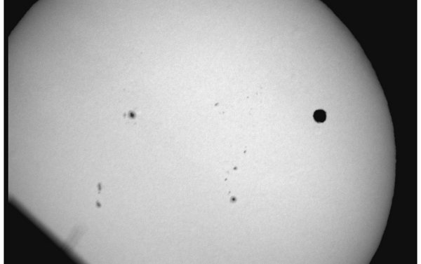 Image of Sun showing a dot which is Venus