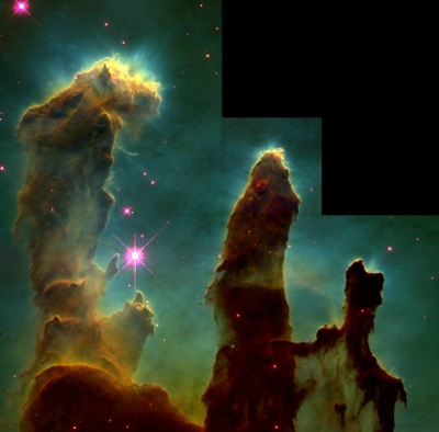 HST image of the M16 nebula: pillars of creation