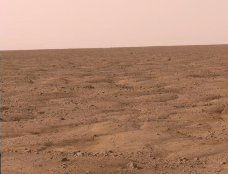 Martian surface taken by the Pheonix spacecraft shortly after landing