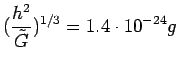 $\displaystyle (\frac{h^{2}}{\tilde{G}})^{1/3} = 1.4 \cdot 10^{-24} g$