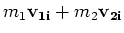 $\displaystyle m_1{\mathbf v_{1i}} + m_2{\mathbf v_{2i}}$