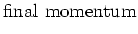 $\displaystyle \rm final\ momentum$