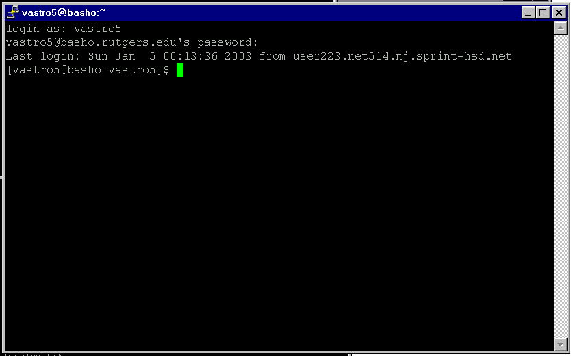 putty login window