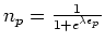 $n_p=\frac{1}{1+e^{\lambda\epsilon_p}}$
