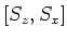 $\displaystyle \left[ S_z , S_x \right]$