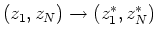 $(z_1, z_N) \rightarrow (z_1^{\ast}, z_N^{\ast})$