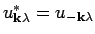 $u_{{\bf k}\lambda }^{\ast} = u_{-{\bf k}\lambda }$