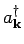 $a^{\dagger}_{{\bf k}}$