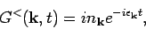 \begin{displaymath}
G^<({\bf k},t) = i n_{{\bf k}} e^{-i \epsilon _{{\bf k}} t},
\end{displaymath}