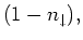 $\displaystyle (1- n_{\downarrow }),$
