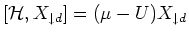 $[{\mathcal H}, X_{\downarrow d}] = (\mu - U) X_{\downarrow d}$