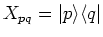 $X_{pq} = \vert p \rangle \langle q \vert$