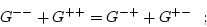 \begin{displaymath}
G^{--} + G^{++} = G^{-+} +G^{+-} \mbox{\ \ ;}
\end{displaymath}